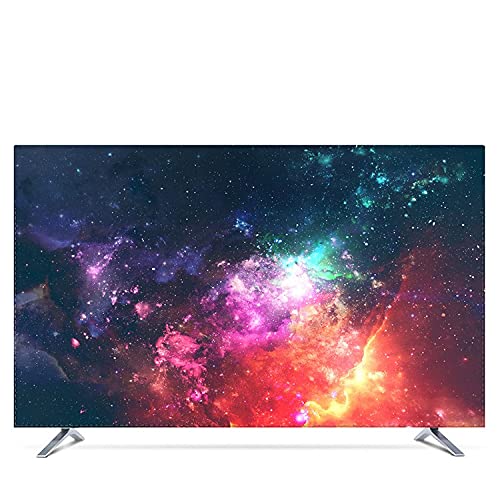 Housse TV extérieure imperméable 70 pouces motif nébuleuse violet bleu vert