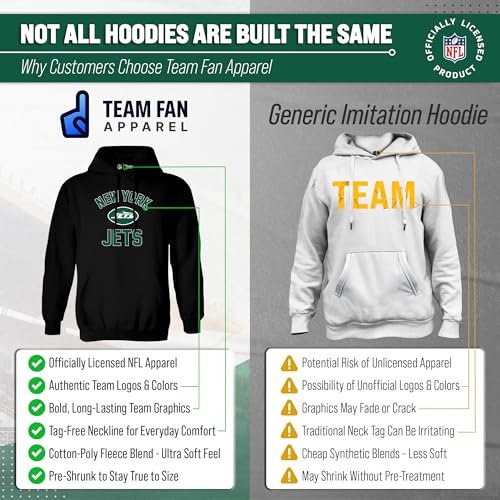 Image of Team Fan Apparel NFL Gameday Hoodie Pullover Sweatshirt for Men and Women | Officially licensed NFL Gameday fleece pullover - kangaroo pocket, ribbed cuffs, drawstring hood, unisex fit