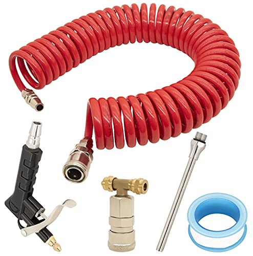 Air seat blow gun kit,Heavy Duty Truck cab air blow gun CleaningÂ with 9 Meter Long Coil and 2 interchangeable nozzle tips -Â Air Duster Blow Gun KitÂ 