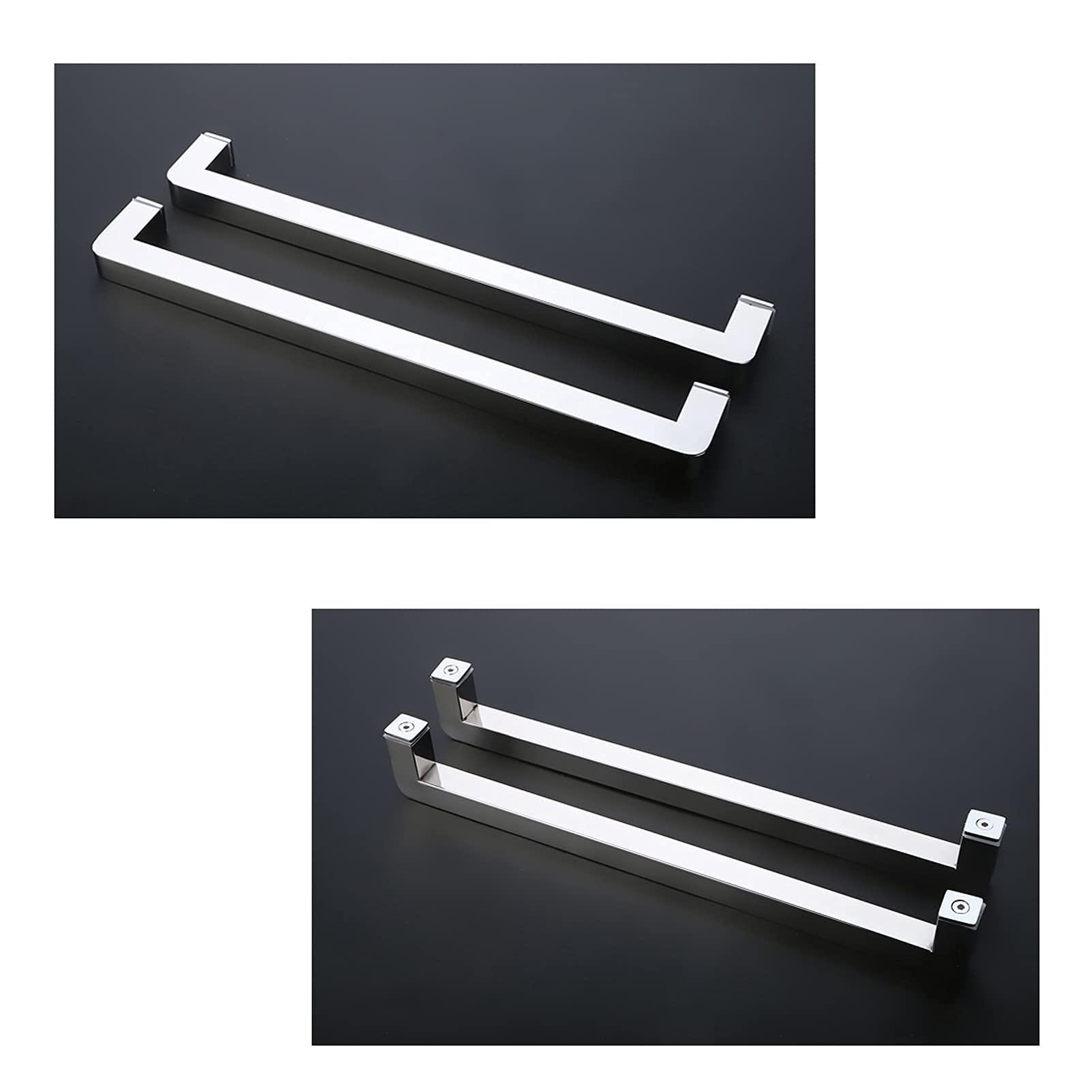 Poignée de porte de salle de bain pour porte en verre, poignée de porte en verre finition chromée, remplacement du bouton de porte/440 mm