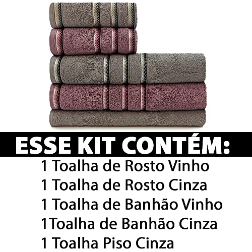 Jogo de Toalhas 5 Peças Banhão + Rosto Algodão Appel - Classic