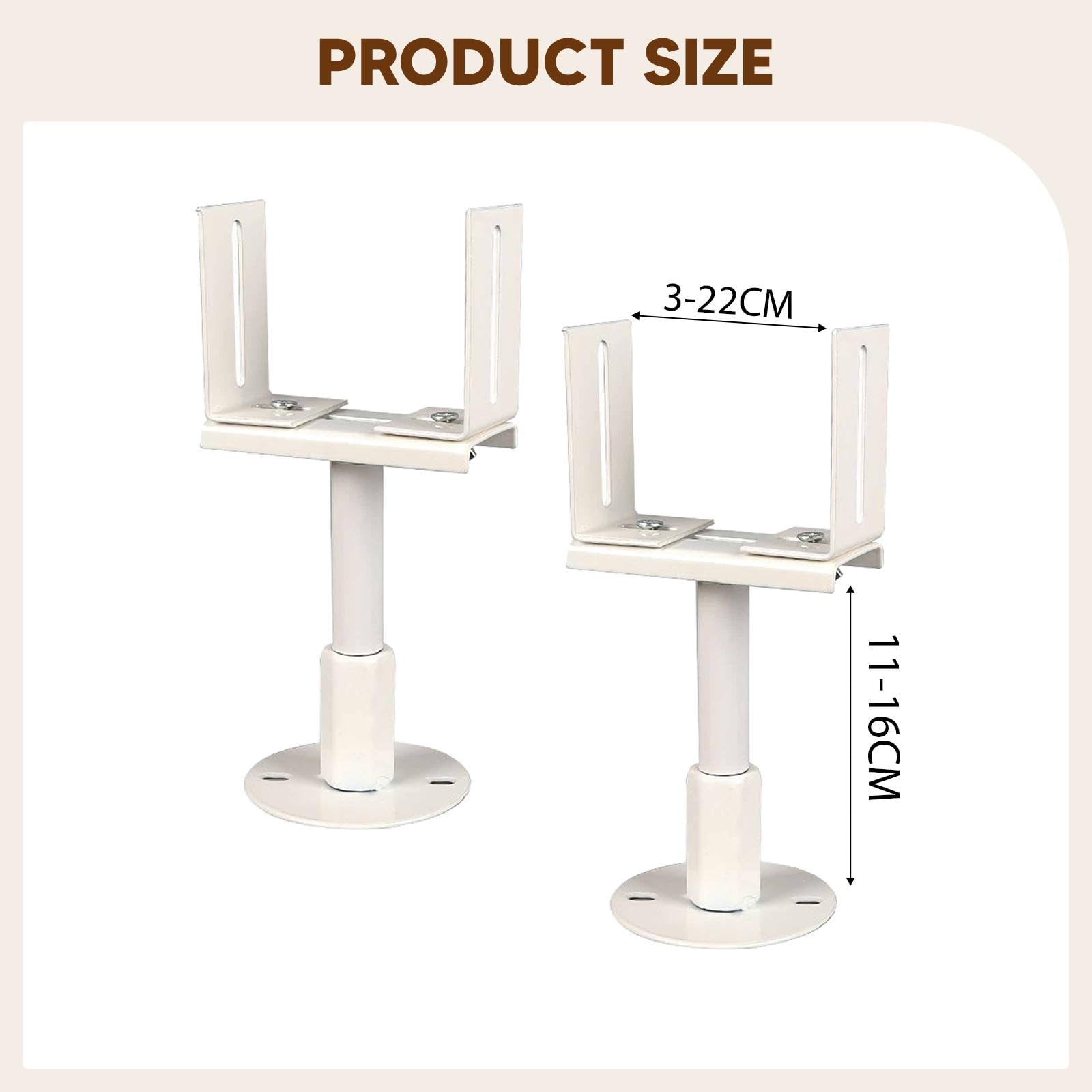2 Piezas Soporte para Radiador Base de Calefacción L Adaptable Pie de Repuesto Instalación Fácil Material Acero Al Carbono Adecuado para Habitación Es, Altura de 11 a 16 Cm