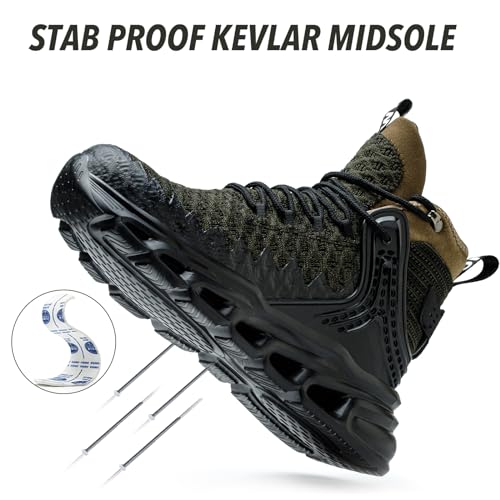 Image of Nutropa Steel Toe Boots for Men Women, Lightweight Work & Safety Shoes Outdoor Protection Footwear Puncture Proof Industrial and Construction Shoes