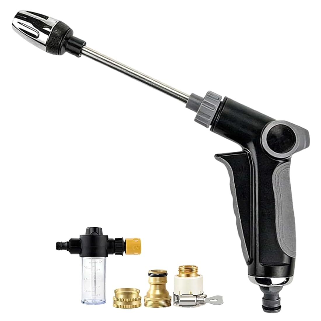 Aundhegrtt As Shown Multi Function Garden Watering Sprayers Power Jet Water With High Pressure Hose Nozzle 360° Rotating Nozzle, 3 Spraying Modes