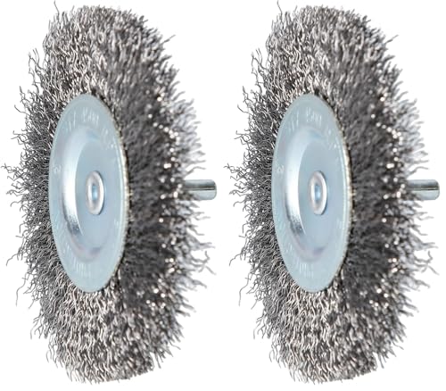 KS TOOLS Scheibenbürste, Ã˜ 100 mm mit 6 mm Aufnahme (Packung mit 2)