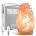 d'aplomb 100% Authentic Natural Himalayan Salt Lamp; Medium Hand Carved Natural Chunk Pink Crystal Rock Salt from Himalayan Mountains; Dimmer Cord; 7 lbs