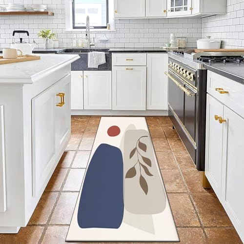 Alfombra de corredor larga de 85x150 cm lavable y moderna con pelo corto para pasillos de casa 8