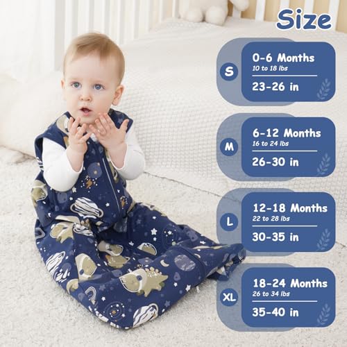 looxii baby sleep sack 05 tog 100 cotton 3 pack wearable blanket baby sleep bag for newborn infant 2-way zipper lightweight toddler sleeping sack 18-24 months