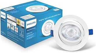 Philips polycarbonate 12 Watt White LED Ceiling COB Round Spot Light with Adjustable Tilt|Cut out: 107mm|Cool Day Light, Pack of 1 (Bright Spot)