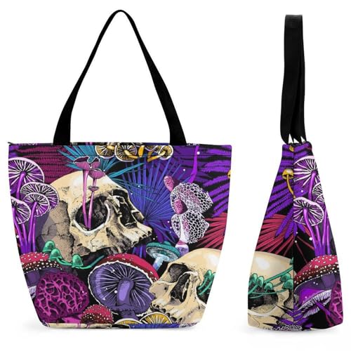 Sac de voyage champignons crâne grand cabas week-end pour femme