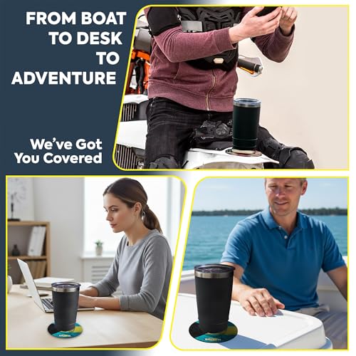 Image of Lil Sucker Flag Suction Ring - Non-Tipping, Anti-Spill Can Drink Holder for Boats, Trucks, RVs, ATVs, Home & Outdoors - Secure Your Drinks and Prevent Spills With Non Slip Cup Coaster - Flag Pack of 2