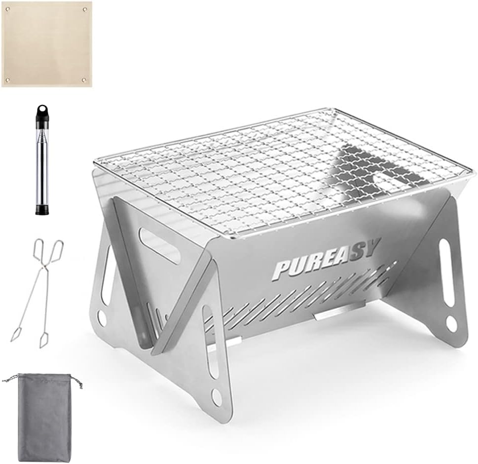 Portable Camping Grill, Charcoal, Portable, Stainless Steel, Camping Grill