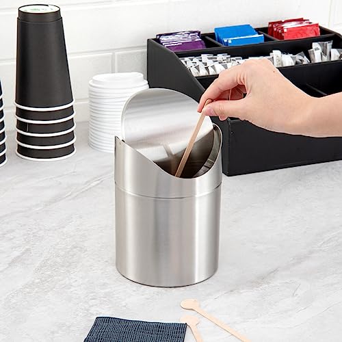 Caneca de basura mini rectangular acero inoxidable 0.4 gal miniatura 5