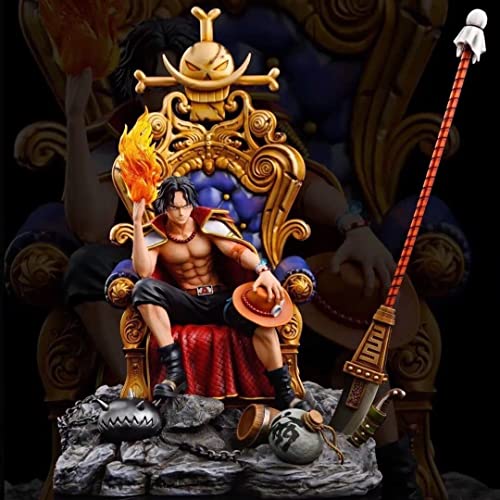 REOZIGN One Piece Figuren, 35 cm/13,8 Zoll Thron Ace Figuren Modell Spiel Figur Handwerk Geschenke Cover