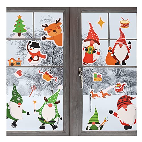 DAOUZL Noël Autocollants avec 122 Motifs, Fenetre Noël Décoration, Autocollants Fenetre Amovibles, Sticker Noel Fenetre, pour Décoration Intérieure de Noël Cover