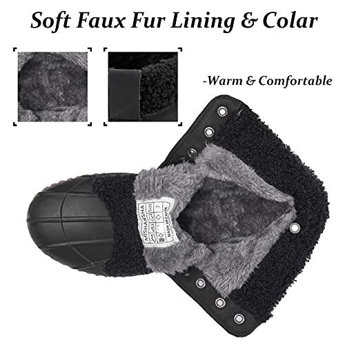 Mishansha Women's Winter Snow Boots Waterproof Insulated Duck Boots Cold Weather Rain Boots Warm Slip Resistant Walking Hiking Boots Black 8 #TOP4