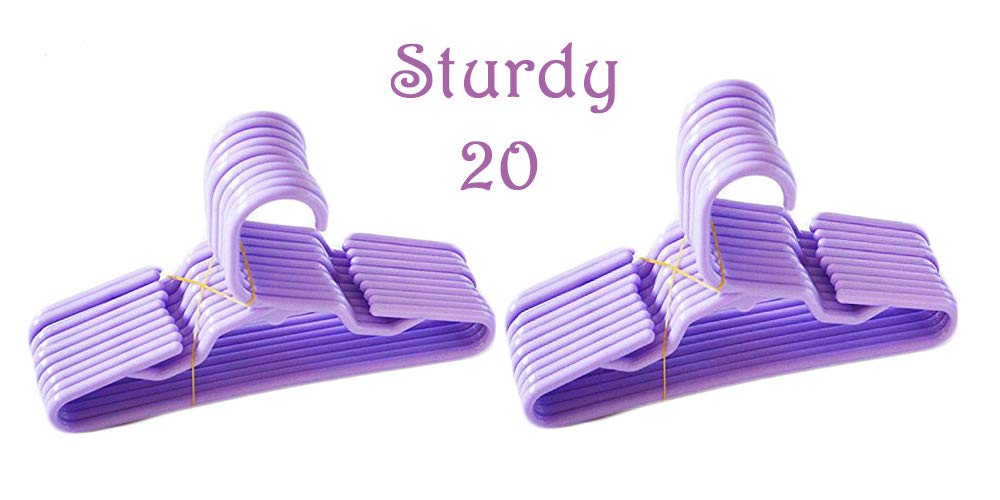 MyBrittany's 20 Sturdy Lavender Hangers for 18 Inch Girl Doll Clothes- 18 Inch Doll Clothes Hangers