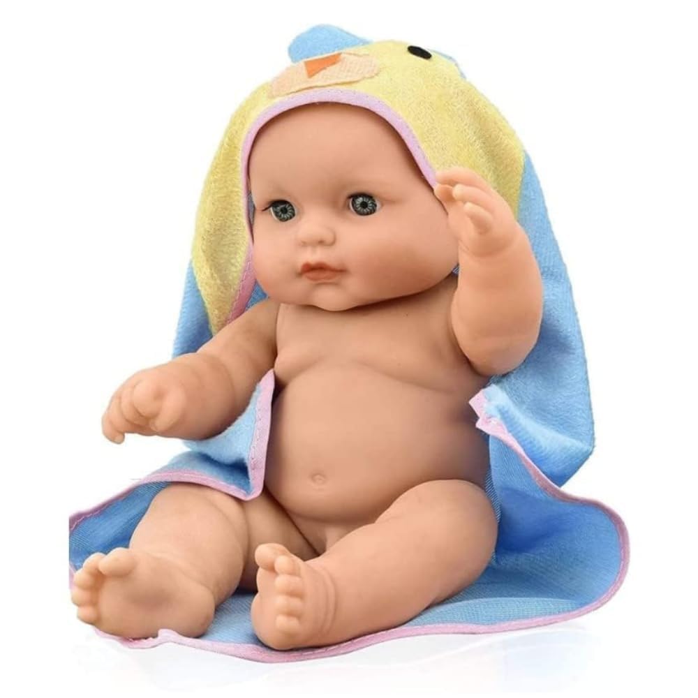 Natural Looking Baby Toy Wearing a Towel with Movable Hands and Legs for Small Kids/Made of Rubber-image-42