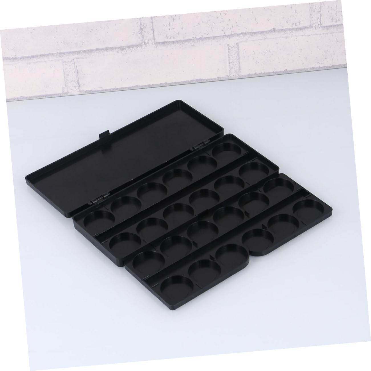 STOBOK 2pcs Manicure Painting Box Plastic Watercolor Mixing Tray Lightweight Storage Palette for Gouache Oil Paint Black Color for Artists and