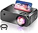 Vidéoprojecteur WiFi 1080P Full HD Soutien, 6500LM Projecteur Portable, Mini Rétroprojecteur 250'', 720P Natif, Compatible avec Smartphone, Tablette, Ordinateur Portable, TV Box - Noir