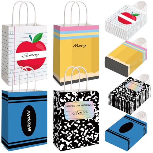 FOGWOWO 48 Pcs Back to School Gift Bags Teacher Gift Bags Bulk