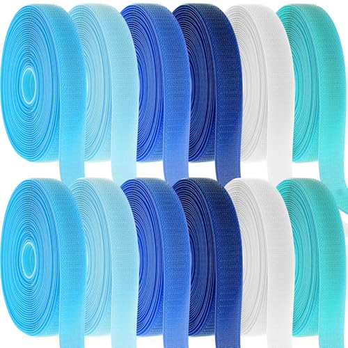 Zonon 12 Rolls Carpet Marker Strips, Floor Tape for Classroom, Nylon Carpet Markers for School Supplies Classroom Rug, Back to School Preschool Daycare Office (25 ft x 1 Inch,Blue Gray)