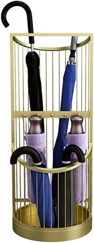 Artistic Umbrella Stand Round Design for Home Office Hotel Entryway Stylish Gold Finish 25x55cm Perfect for Any Residence or Business Decor