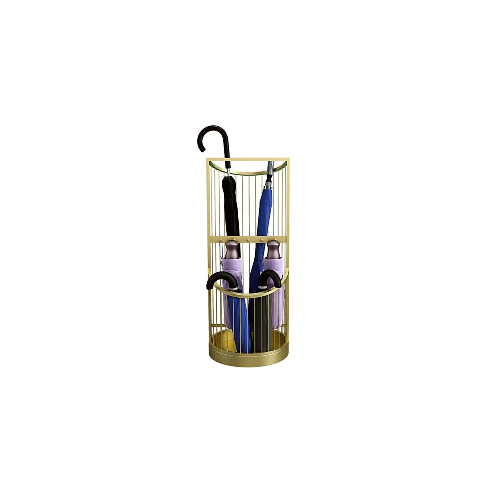 HYLYGFH Artistic Umbrella Stand Round Design for Home Office Hotel Entryway Gold Finish 25x55cmStylish Storage Solution for Umbrellas and Canes