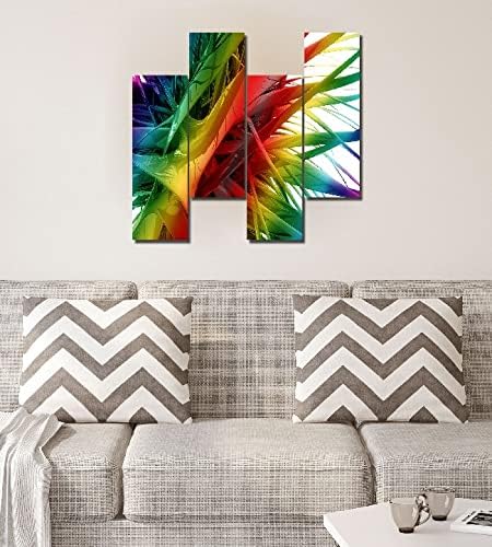 Homemania 4-Piece Abstract Colour Board from Living Room, Room - MDF - 76 x 0.3 x 50 cm