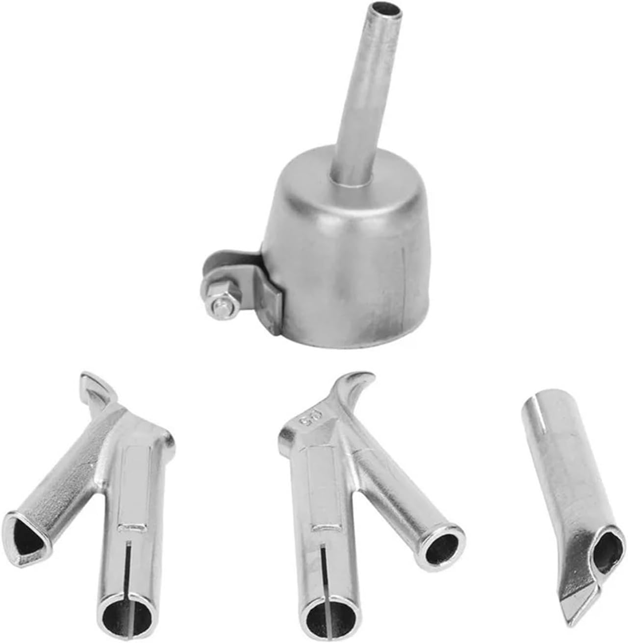 4 Speed Welding Nozzles For Vinyl Pvc Plastic Hoting Air Blower Triangle Speed Nozzle 5Mm Round Welding Head Alloy Y Type(5-inch withoutchuck)