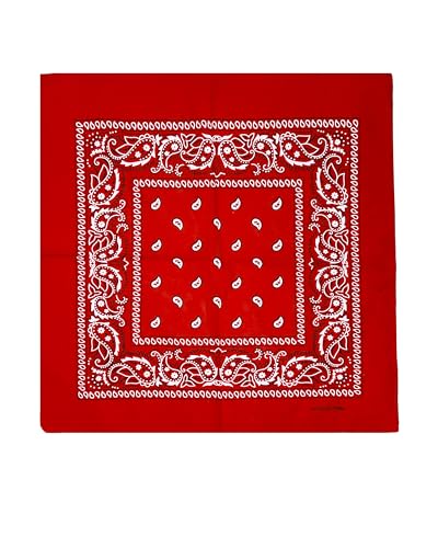 JOPHY & CO. Bandanas unisex 100% algodón con motivo paisley y un color, pañuelo para el pelo/cuello/muñeca/cabeza, COD.644 (Rojo Paisley)