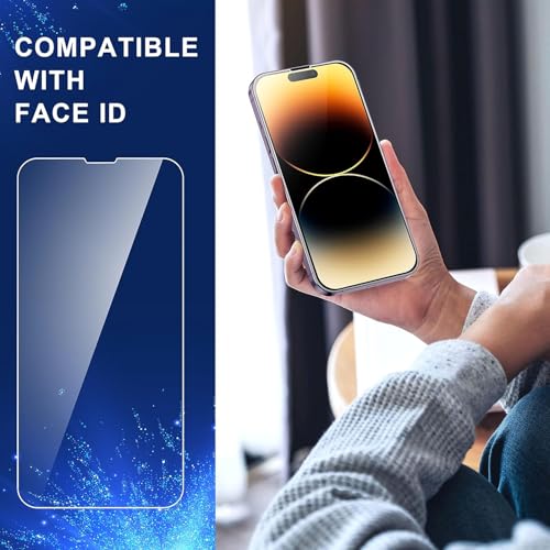 Image of AIBEX Military-Grade Premium Tempered Glass Screen Protector for iPhone 14 Pro Max with Edge to Edge Coverage - Case Friendly, Anti-scratch and Bubble free installation kit