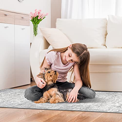 Matbar 2 X 6 Ft Runner Hallway Rug Non Slip Washable Extra Long Laundry Room Rug Runner Grey Soft Laundry Room Mat Low Pile Indoor Runner Rugs For Entryway Bathroom #TOP3