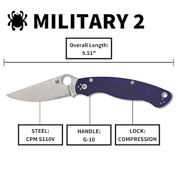 Amazon.com: Spyderco Knives Military 2 Compression Lock