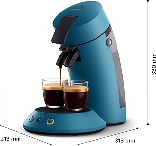 Senseo Original Plus, Macchina da caffè con cialde, scelta dell'intensità del caffè, tecnologia Coffee Boost, plastica riciclata, blu pavone (CSA210/00)