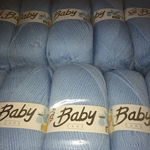 5 x 100g Wool Craft Baby care DK Yarn Knitting Pattern baby blue