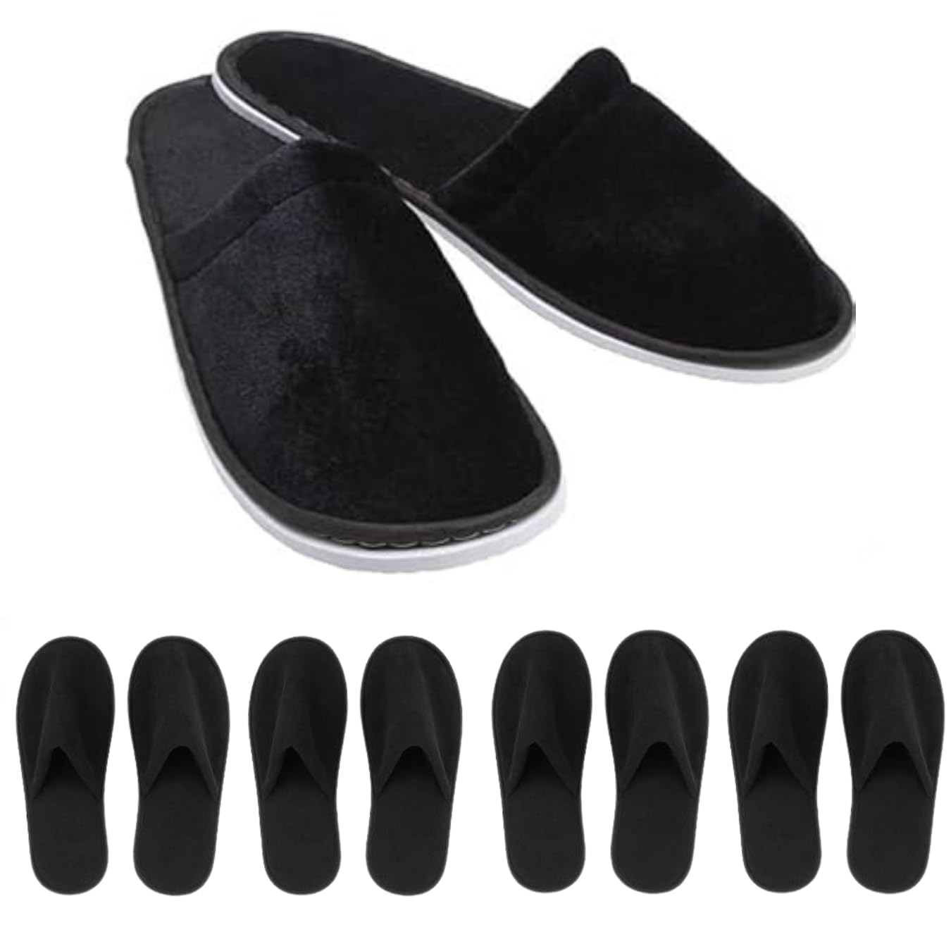 Terry Towel Fabric SPA Slippers – 6 Pairs Disposable Chappal, Washable Reusable, Closed Toe, Non-Slip Sole, for Women & Men – Hotel, Guest, Travel, Salon, bathroom, clinic, Pedicure.-image-39