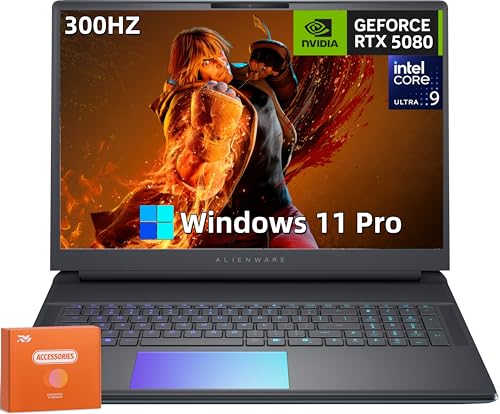 Alienware (2025 18 Area-51 Gaming Laptop - Intel Ultra 9 275HX (fino a 5,4 GHz), NVIDIA RTX 5080 GDDR7, 18' 2.5K QHD+ 300Hz, 32 GB DDR5, SSD 2 TB, KB retroilluminato, w/Windows 11 Pro & Office