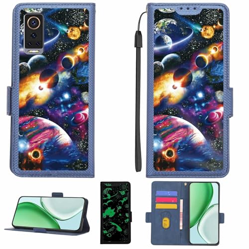Aroepurt Case Compatible for HISENSE Infinity H60 Zoom Phone Case Flip Cover [with Tempered Glass Screen Protector][RFID Blocking][Luminous Effect] LPT-XQ