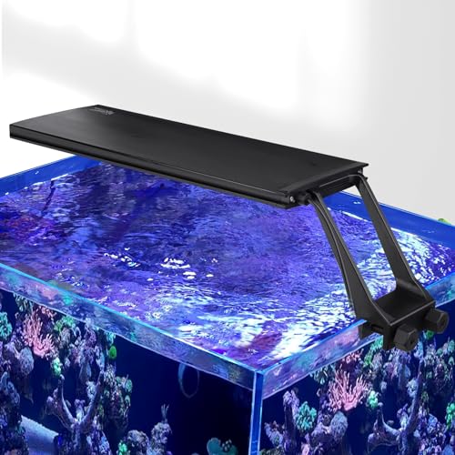hygger Clip On 24/7 Saltwater Aquarium LED Light, 22W Sunrise-Daylight-Moonlight Mode and DIY Mode, Adjustable Timer Adjustable Brightness Fish Tank Light with 7 Colors for Coral Marine Tank by hygger - Used condition - US$27.54