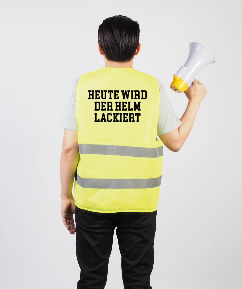 Personalisierte Warnweste mit Wunschtext – Sicherheitsweste individuell bedruckt – Für Events, Party, Bau, Security – Gelb & Orange – XS bis 6XL