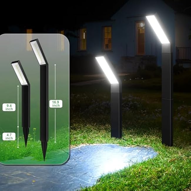 JSOT Solar Garden Lights - 6 Pack Solar Driveway Lights Outdoor for Landscape Pathway Backyard Decor Waterproof Walkway Light with Bright 3 Lighting Modes