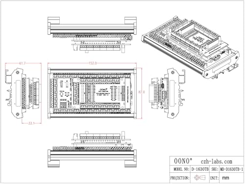 Placa de conexión Arduino GIGA R1: extensión completa GPIO en riel 6