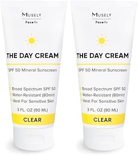 Sponsored Ad - Musely Day Cream Mineral SPF 50, Clinical Grade Sunscreen, Broad-Spectrum, Water Resistant, 3 Fl Oz, Clear ...