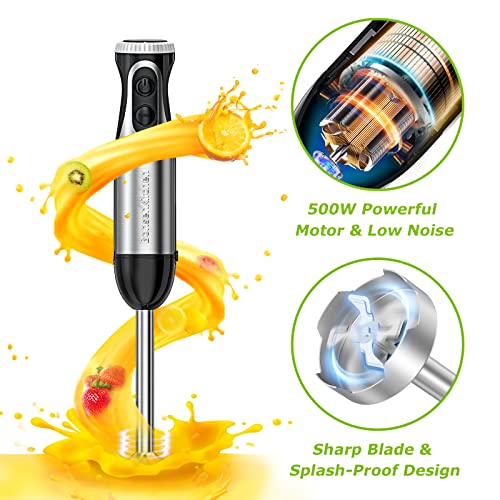 Bonsenkitchen Immersion Blender, 20 Variable Speeds & Turbo, 4-In-1 Stainless Steel Handheld Blender Stick Mixer With Egg Whisk thumb #5