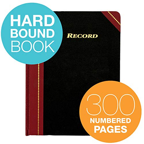 Adams Record Ledger, 8.25 X 10.75 Inches, 5 Squares Per Inch, 300 Tinted Pages, Black And Maroon (Arb810R3M) #TOP2