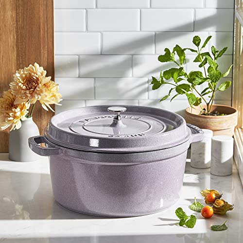 Image of STAUB Cast Iron 7-qt Round Cocotte - Lilac