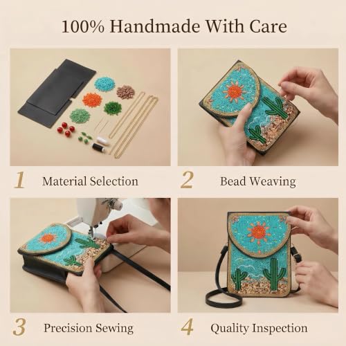 Image of Small Crossbody Bags for Women Designer Cell Phone Bag Boho Shoulder Wallet Purse