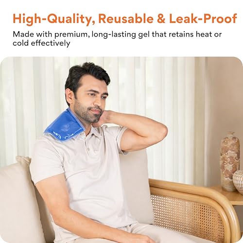 Image of FOVERA Reusable Hot & Cold Pack for Muscle Pain Relief & Injury | Ideal for Knees, Shoulder, Neck & Ankle | Long-Lasting Hot & Cold Therapy (Regular - 5 x 10 Inch, Without Cover)