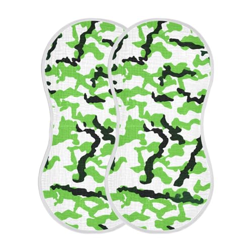 Abstract Camouflage Green Burp Cloths for Babies Burp Rag Cotton Spit Up Rag for Girls Babies